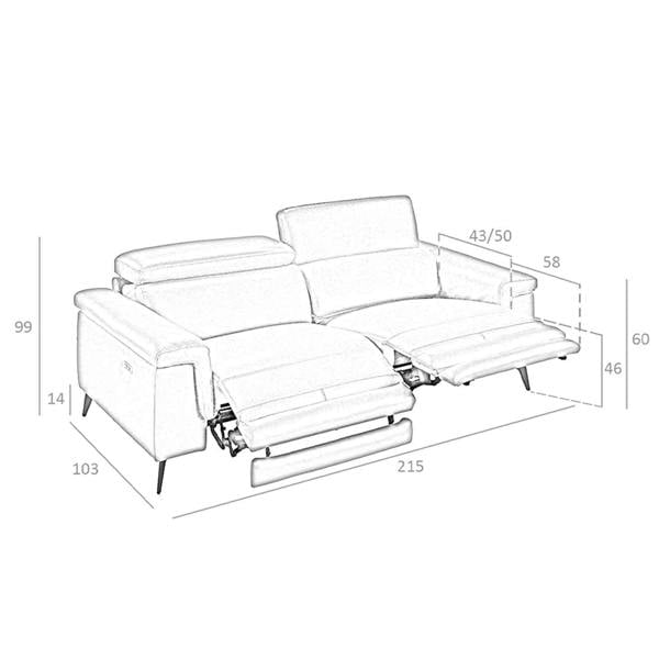 Angel Cerdá Relax sofa in grey leather 6107/6108