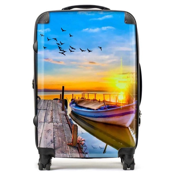 Warren Reed Sunset Of Colours At The Lake Suitcase