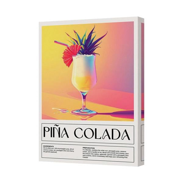Benjamin Tate Design Contemporary Pina Colada Canvas Art Print Handcrafted In United Kingdom