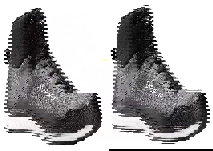 TOWORKFOR Super Set Mens/Womens Composite S1P Safety Boots, black and gray high-cut safety boots with reinforced toe and breathable material, suitable for industrial safety work.