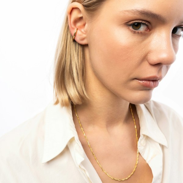 Spero London Fine Diamond Sterling Silver Ear Suspension Semi-Hoop Earrings