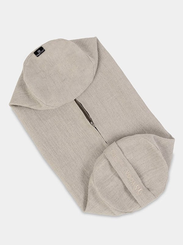 Yoga Studio Replacement Round Lotus Linen Bolster Outer Cushion Cover