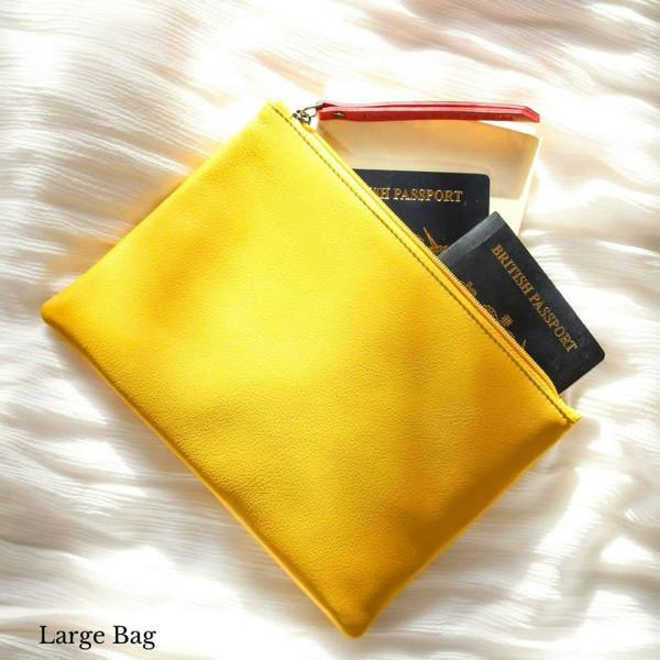 PRIMEHIDE Large Size Leather Zip Pouch