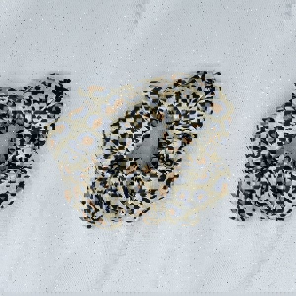 Silk Scrunchie in Leopard Print Mulberry Silk