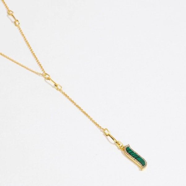 Wave Symphony Lariat Necklace - Malachite - Lila Rasa