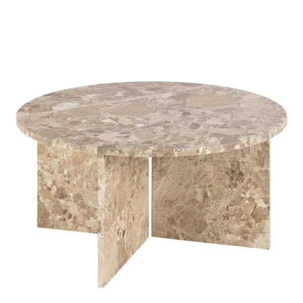 Wyld Haus Singapore Latte Brown Marble Round Coffee Table