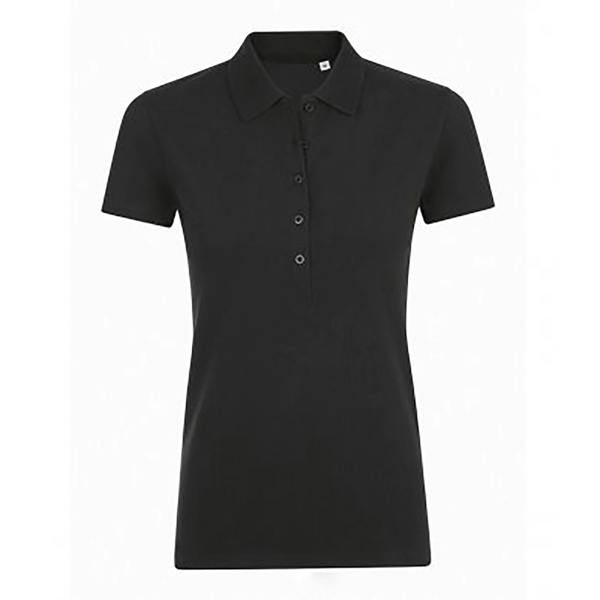 SOLS Womens/Ladies Phoenix Short Sleeve Pique Polo Shirt - Black - 