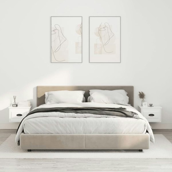 Berkfield Wall-mounted Bedside Cabinets 2 pcs High Gloss White 41.5x36x28cm