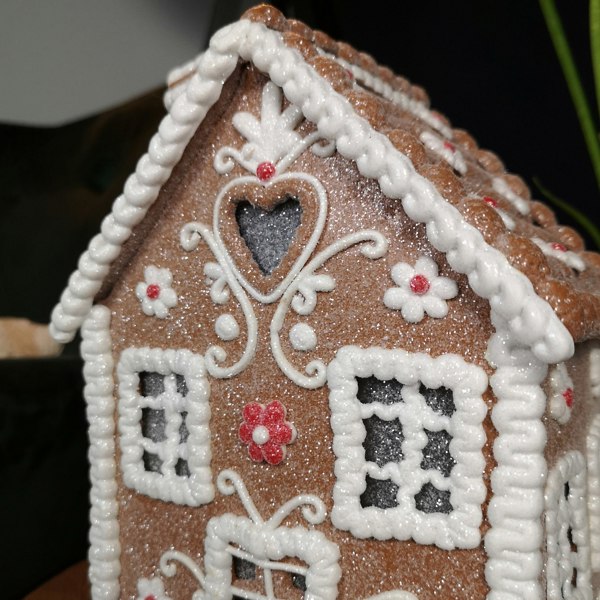 Samuel Alexander 24cm Battery Operated LED Edelweiss Chalet Christmas Gingerbread House Decoration