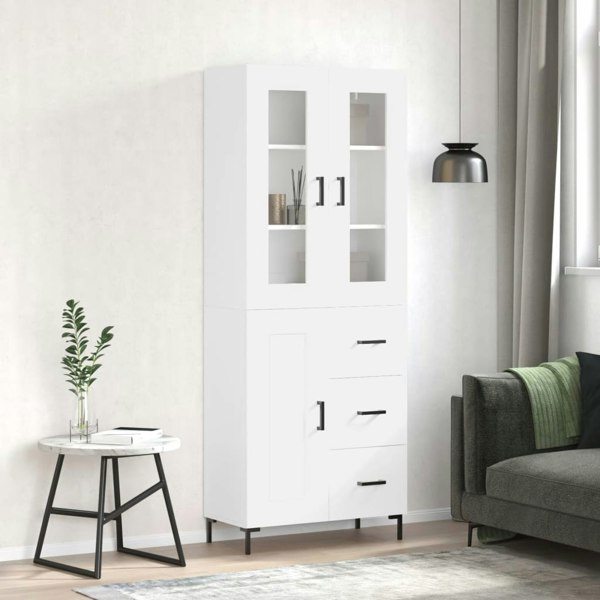Berkfield Highboard White 69.5x34x180 cm Engineered Wood