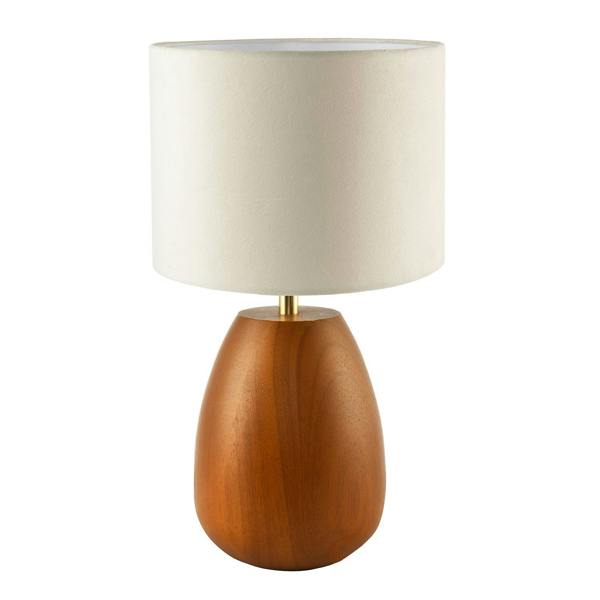 Chunky Wooden Table Lamp Base with Mahogany Finish with Inline Switch Image 3