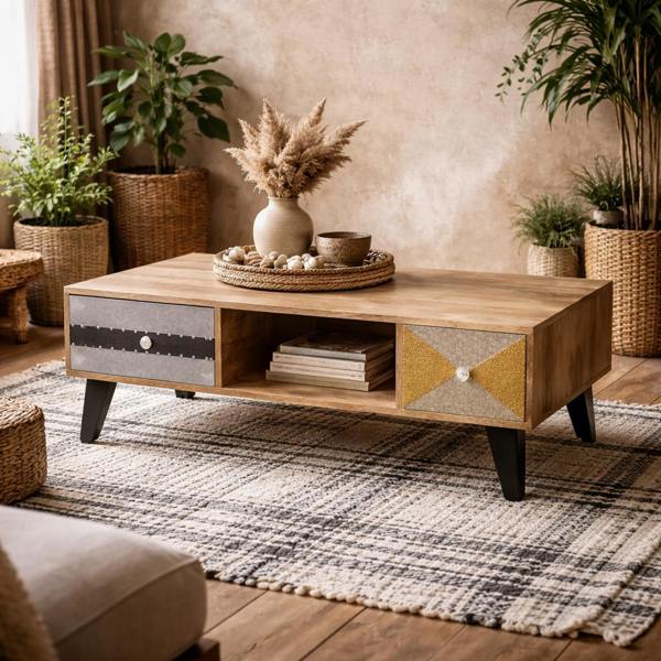 Wyld Haus Kokkola 4 Drawer Reclaimed Wood Coffee Table