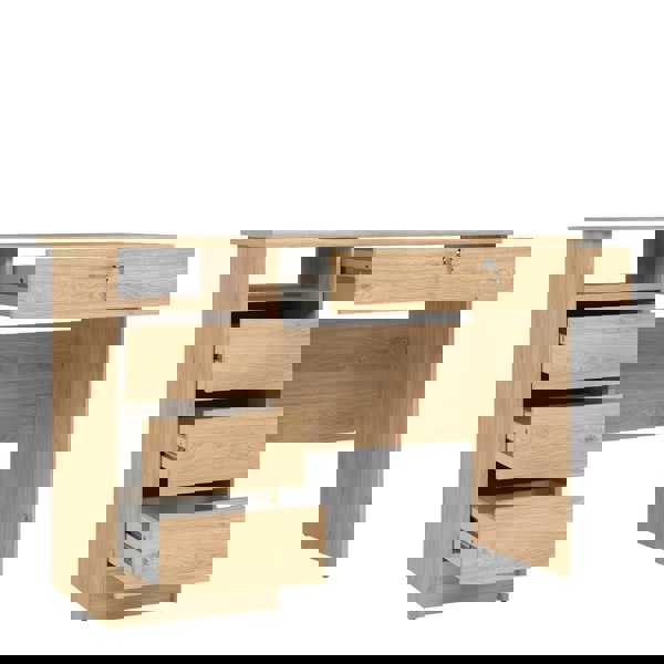 Furniture To Go Function Plus Desk (3+1) Handle Free Drawer in Jackson Hickory Oak