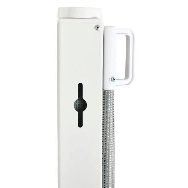 White locking latch and mount for retractable pet safety gate