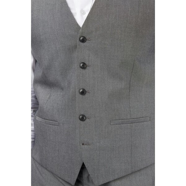 Limehaus Slim Fit Charcoal Stretch Waistcoat