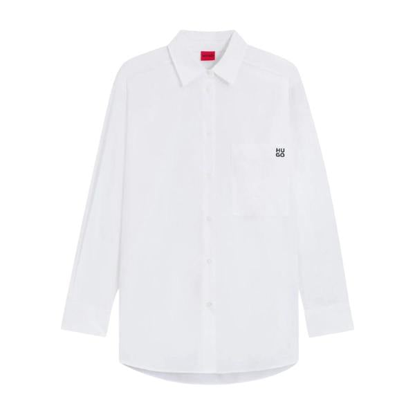 Hugo Womens/Ladies Oversized Blouse - White - 