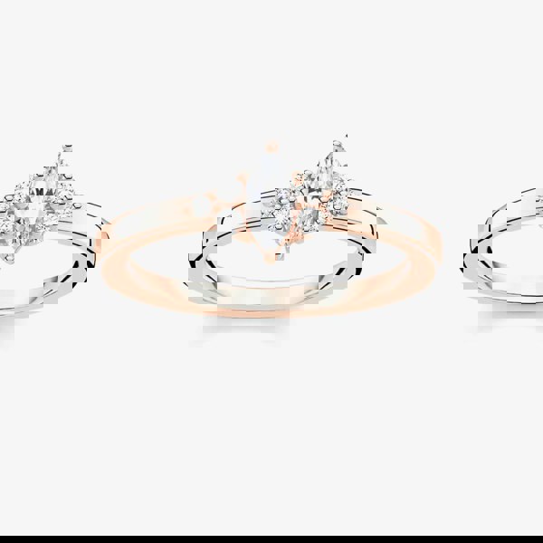 THOMAS SABO Rose Gold Plated Cubic Zirconia Marquise Cluster Ring TR2325-416-14