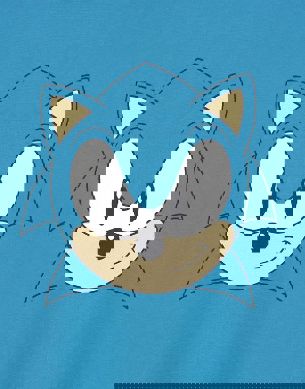 Sonic the Hedgehog Boys Blue Big Face Short Sleeved T-Shirt
