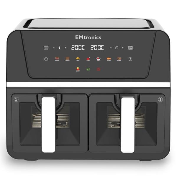 EMtronics Dual Air Fryer 9 Litre - Various Colours