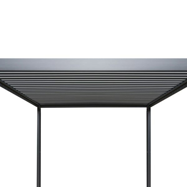 Monstershop Anthracite Aluminium Pergola With LED Lights & 2 x Shutter Panels - 3m x 4m