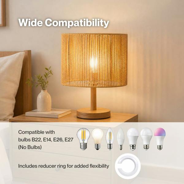 Emitto Lamp Shade Boho Woven Paper Rope Metal Frame Easy Fit Pendant Yellow