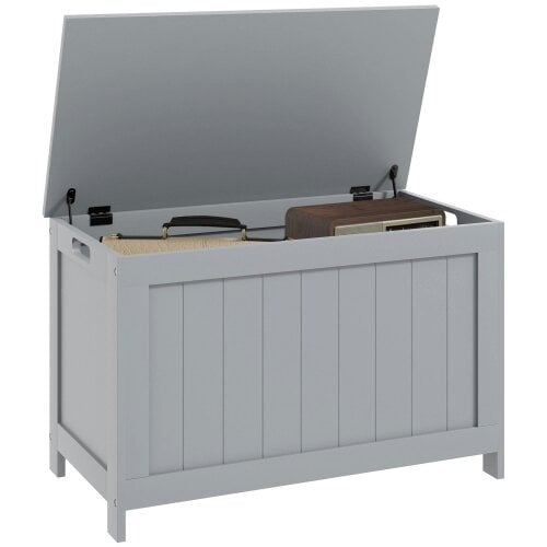 Wyld Haus Halumo Grey Wooden Panelled Blanket Storage Chest