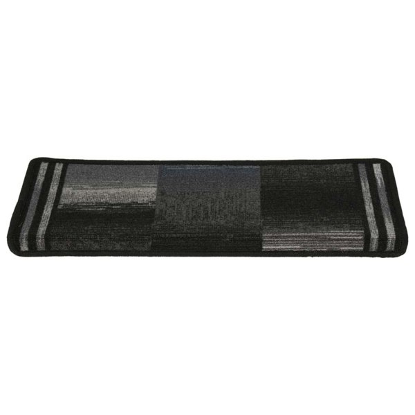 Berkfield Stair Mats Self-adhesive 15 pcs 65x21x4 cm Black and Grey