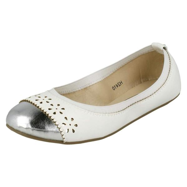 Spot On Girls Spot On Metallic Toecap Ballerina Shoes H2410