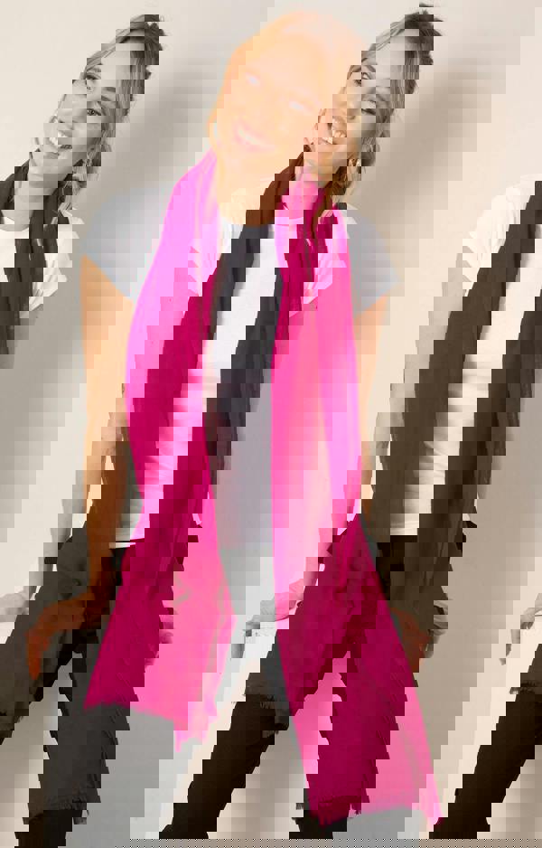 Alie Street London Aurielle Silk Wool Scarf - Deep Fuchsia