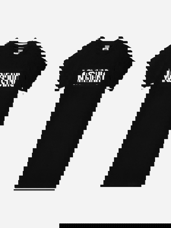 Moschino Kids Moschino Girls Logo T-Shirt Dress in Black