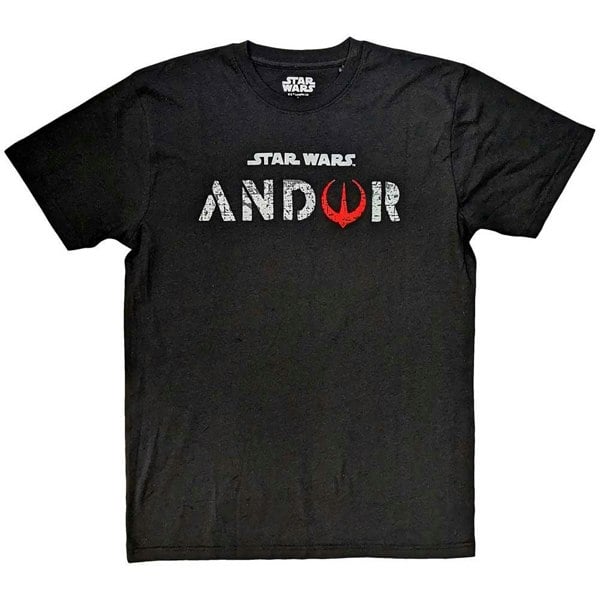 Star Wars Unisex Adult Andor Logo T-Shirt - Black/White/Red