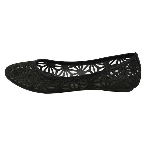 Spot On Ladies Spot On Cut Out Design Ballet Pump