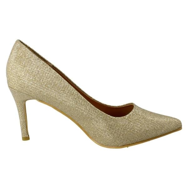 Spot On Ladies Spot On Wide Fit Court High Heels F90110