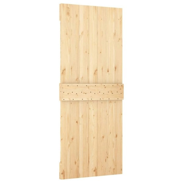 Berkfield Sliding Door with Hardware Set 85x210 cm Solid Wood Pine