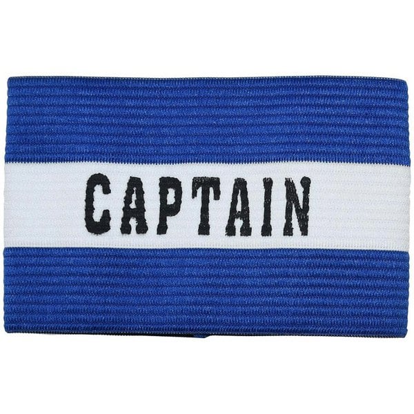 Adult Captains Armband - BLUE - Football Rugby Sports Arm Bands - White Strap
