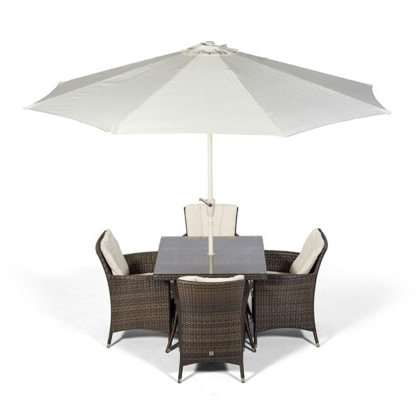Giardino Savannah Square 4 Seater Rattan Patio Dining Set