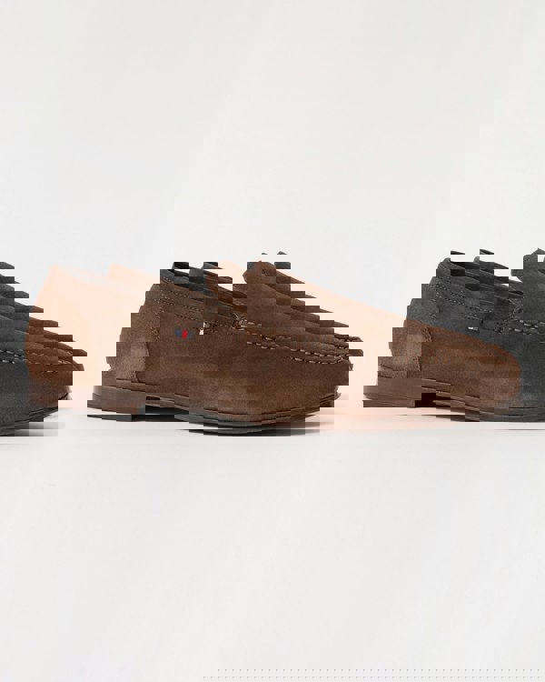 Tommy Hilfiger Flexible Suede Mens Loafer - Legacy Brown - CHO - Designer Mens Shoes