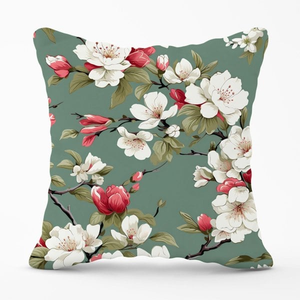 Warren Reed Pink And White Blossom Cushions