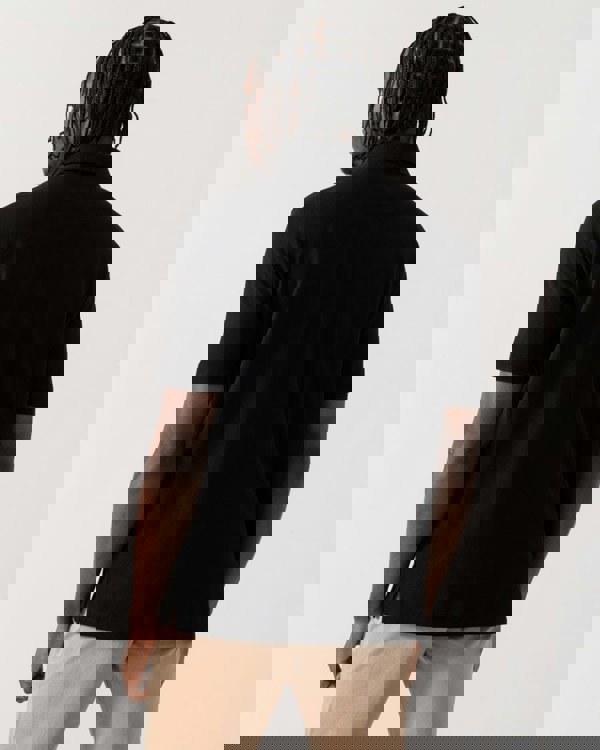 Armani Exchange Mens Embroidered A|X Monogram Short Sleeve Polo Shirt - Black UC001