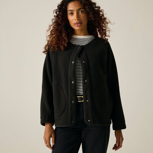 Regatta Womens Lea Borg Snap-Front Fleece - Black