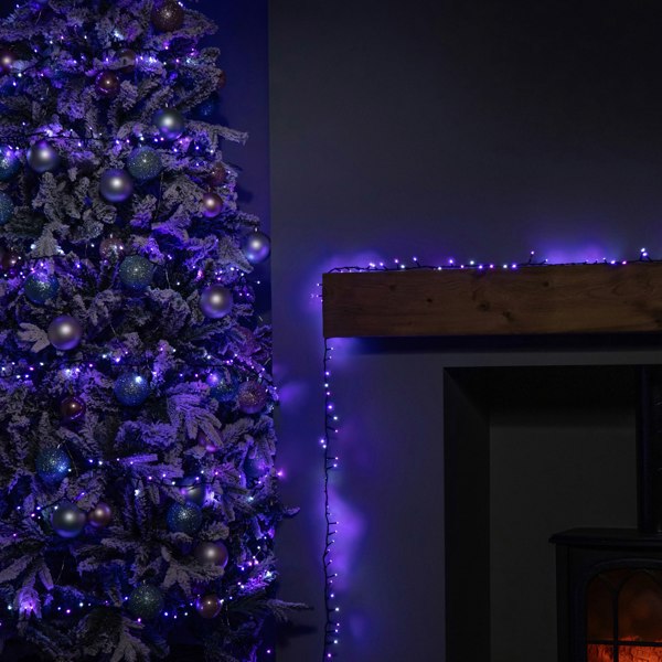 Samuel Alexander 18.7m 750 LED TreeBrights Christmas String Lights with Timer in Blue, White & Purple