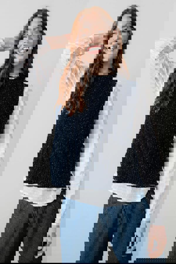 Lily & Me Eva Cotton Knit Tank Top Navy