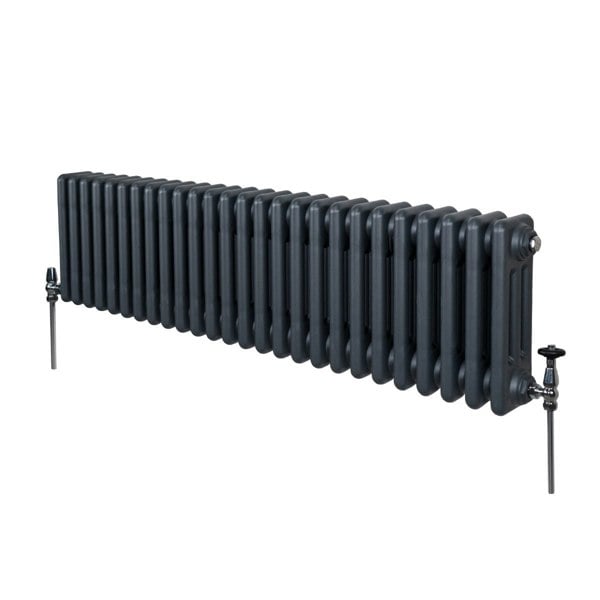 Monstershop Traditional 3 Column Radiator - 300 x 1192mm - Anthracite Grey