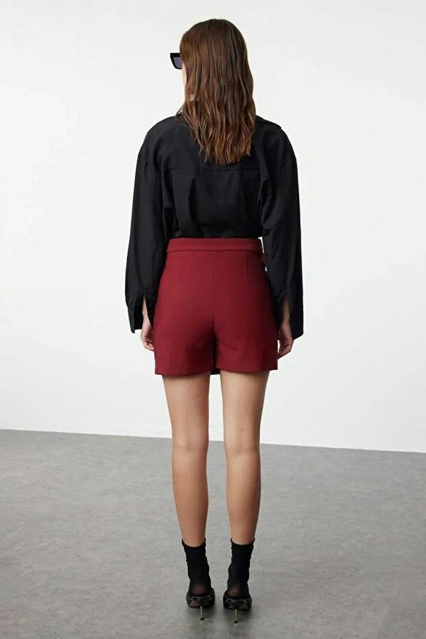 WOVCOR Double-Breasted Woven Short Skirt