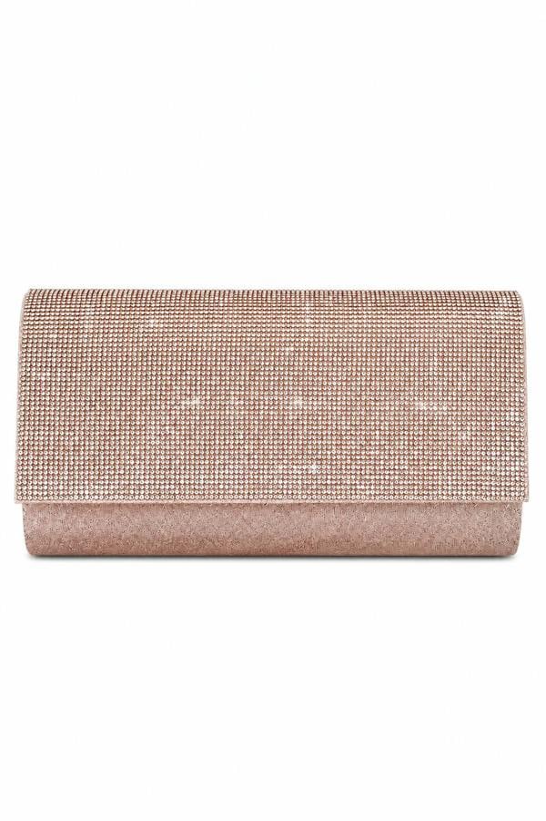 Love Lemonade Crystal Sparkle Clutch Bag Rose Gold