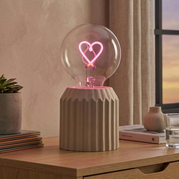 Garden Greatness Maison Heart Neon Effect LED Table Lamp