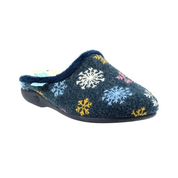 Lunar Women's Juniper Snowflake Slippers - Blue