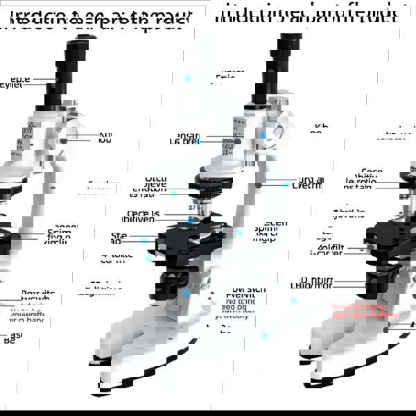 deAO Toys Kids Microscope Kit – Portable Beginner Science Set with LED Light, Phone Holder & 15 Accessories Educational STEM Gift for Ages 6+