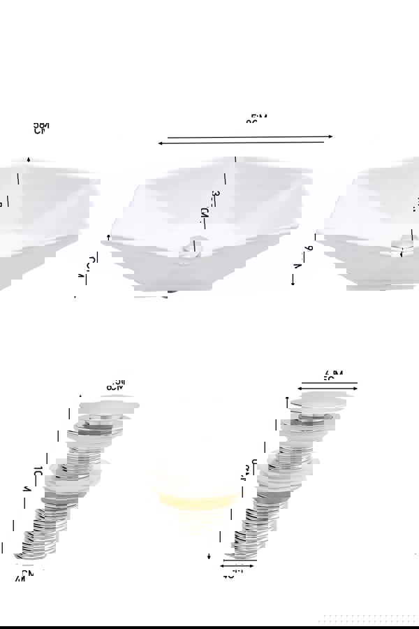 Living and Home White Bathroom Ceramic Irregular Vessle Sink