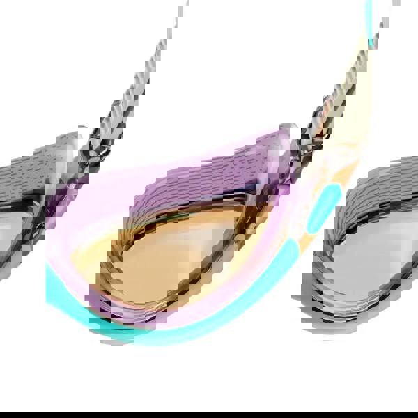 Speedo Biofuse 2.0 female goggles in purple and teal with clear lenses